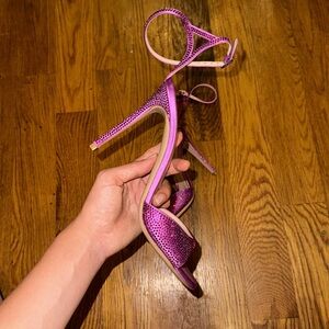 Giorgio Armani Heels size 7.5 with crystals and leather